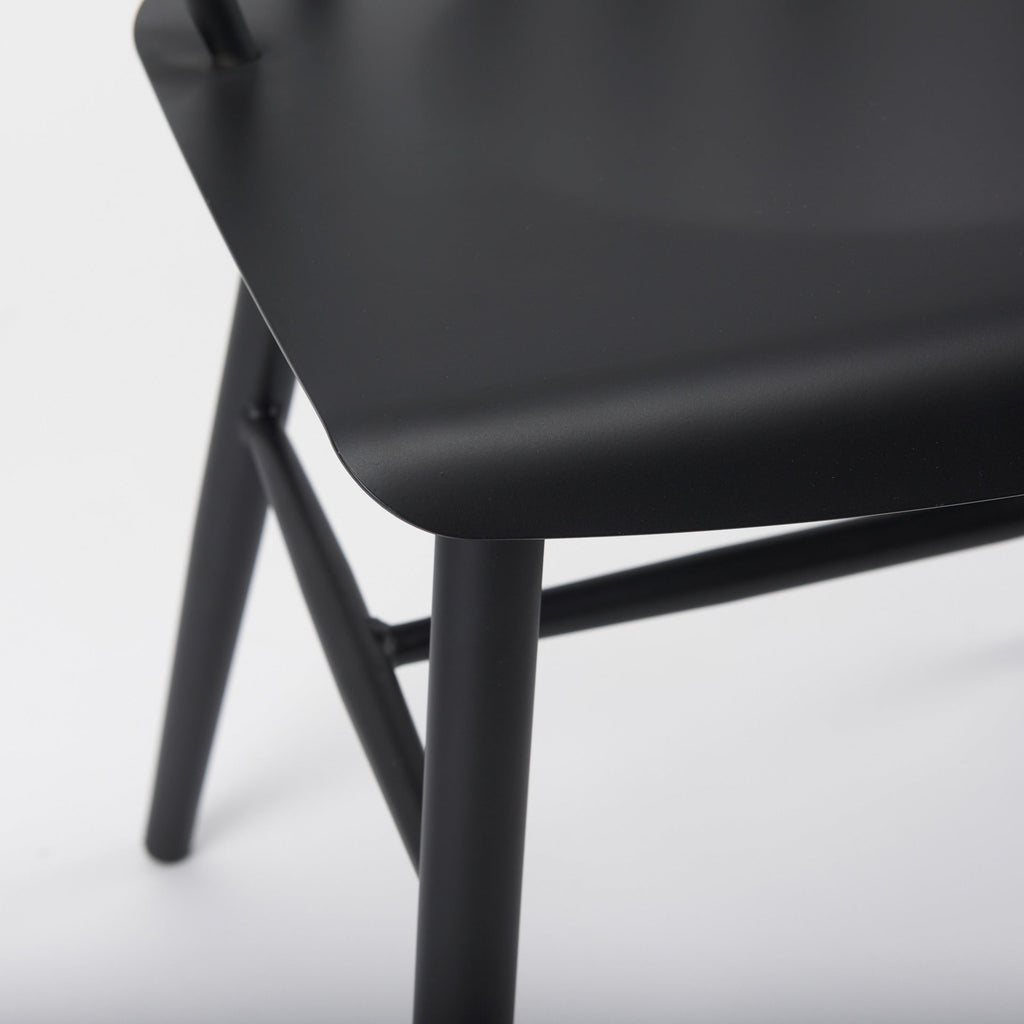 Colin 21.3L x 21.3W x 30.3H Black Metal Dining Chair - Dekor Butik