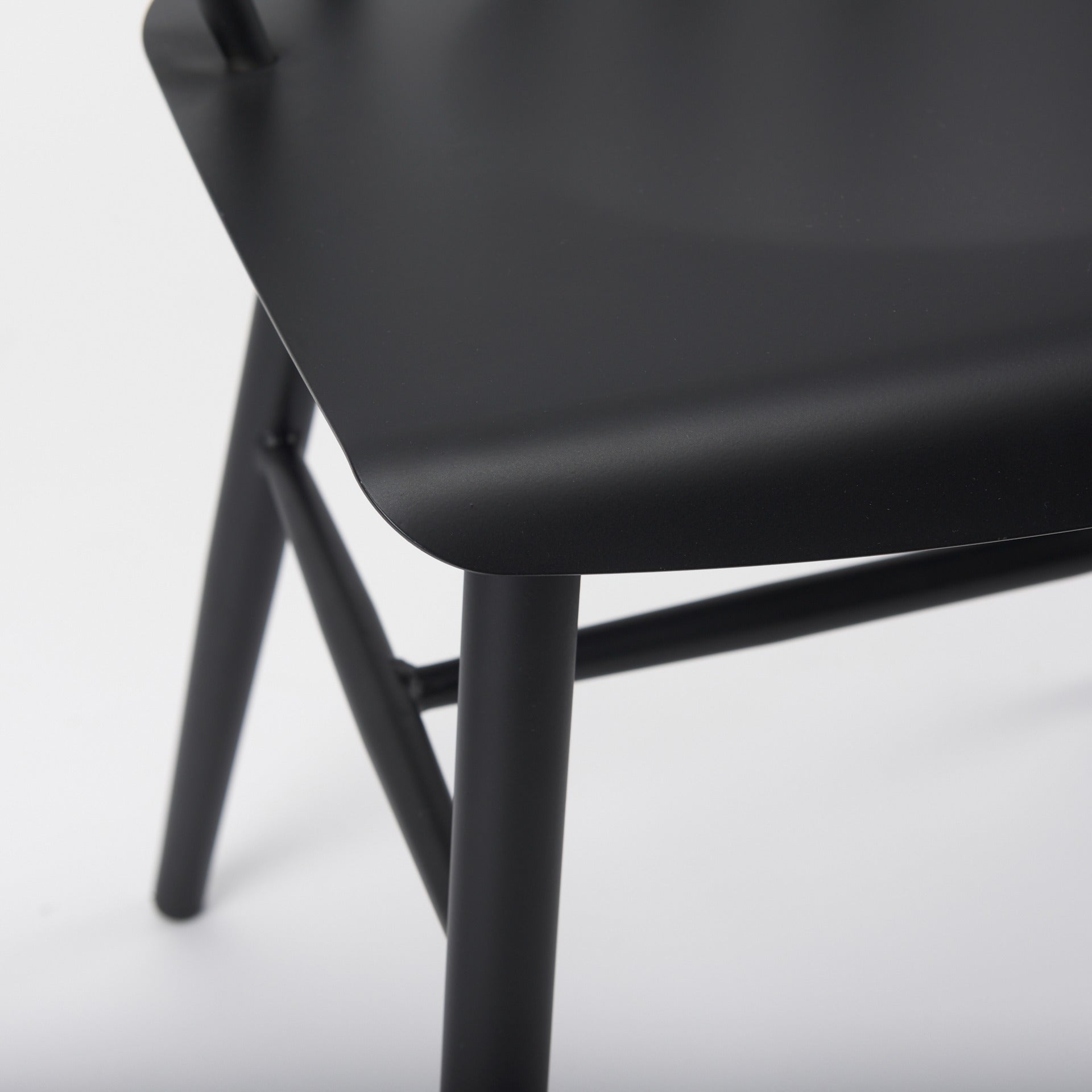 Colin 21.3L x 21.3W x 30.3H Black Metal Dining Chair - Dekor Butik
