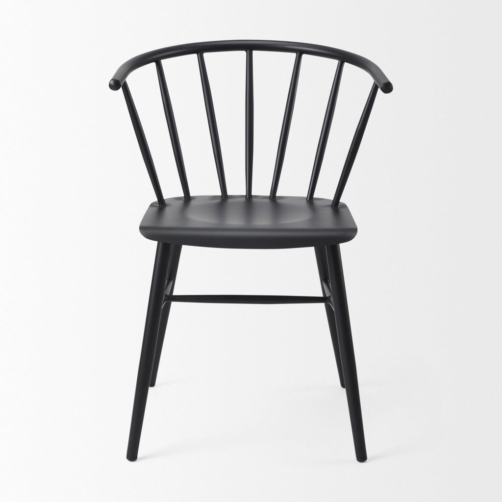Colin 21.3L x 21.3W x 30.3H Black Metal Dining Chair - Dekor Butik