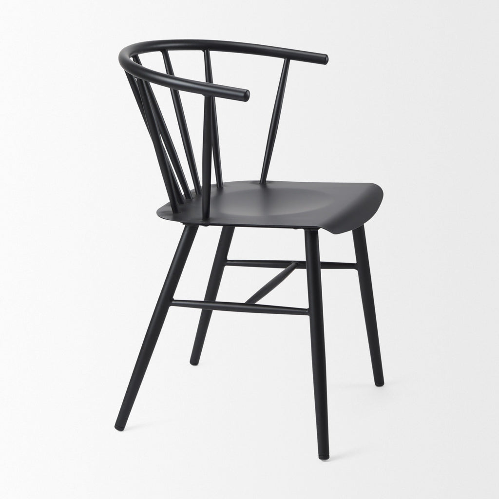 Colin 21.3L x 21.3W x 30.3H Black Metal Dining Chair - Dekor Butik