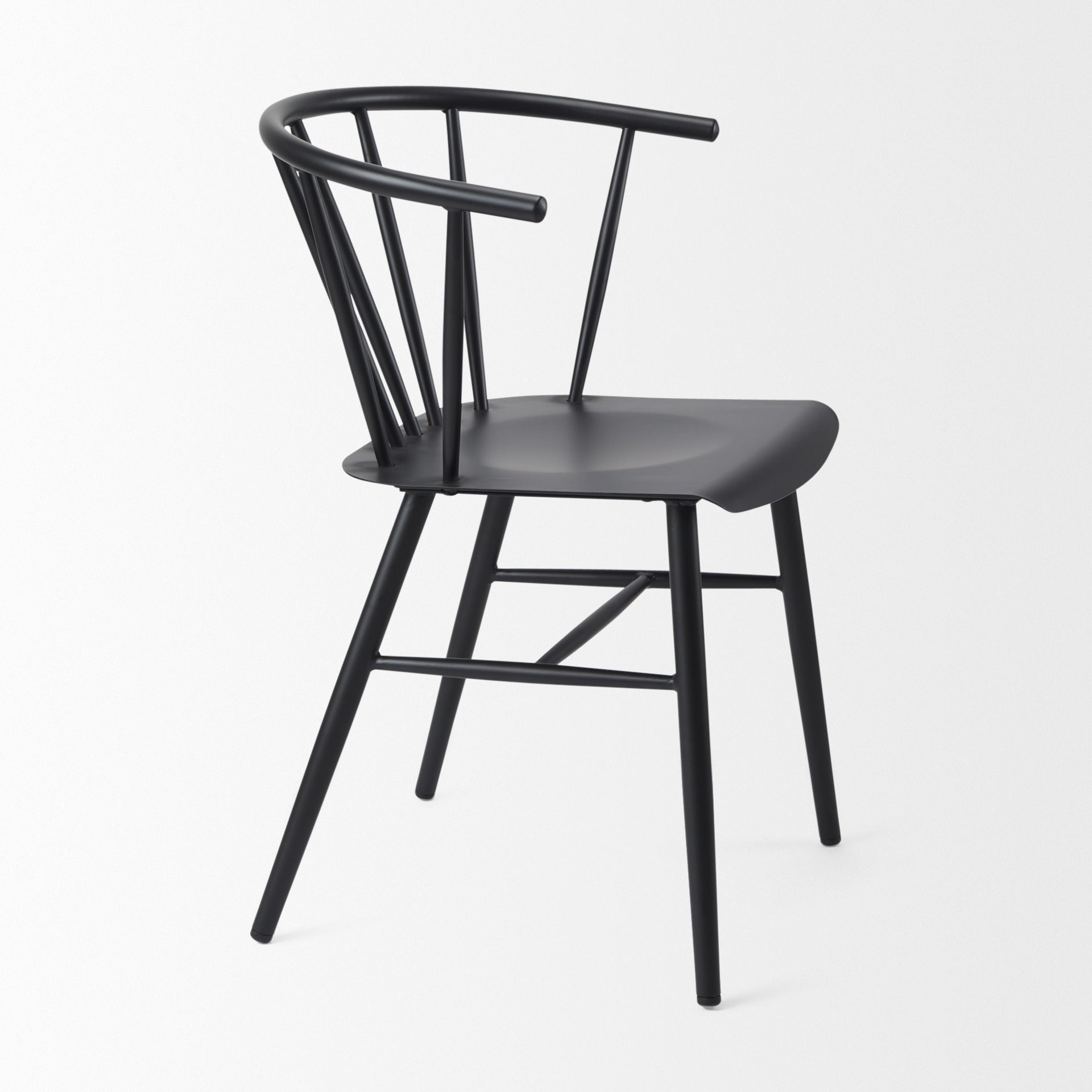 Colin 21.3L x 21.3W x 30.3H Black Metal Dining Chair - Dekor Butik