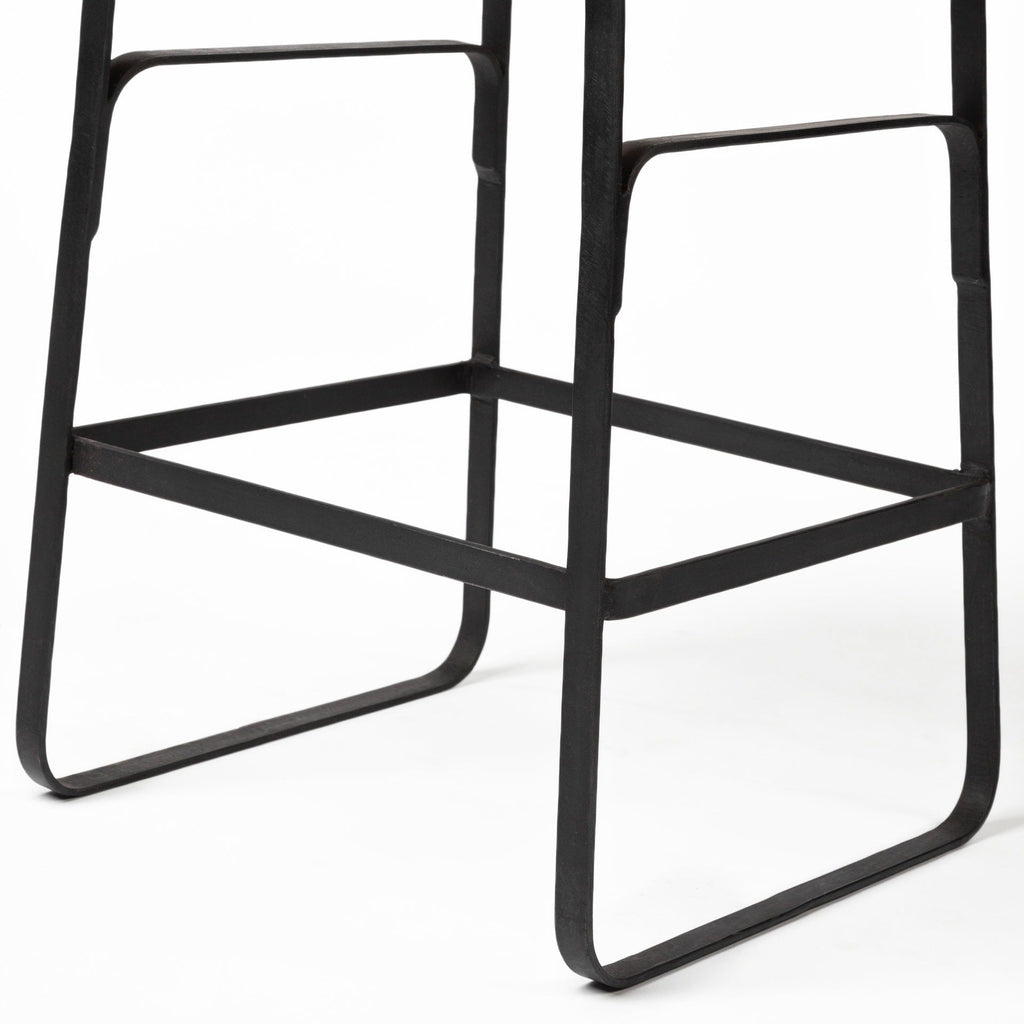 Conan 25" Seat Height Brown Wood Seat Black Metal Frame Counter Stool - Dekor Butik