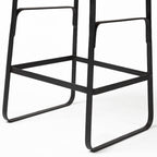 Conan 25" Seat Height Brown Wood Seat Black Metal Frame Counter Stool - Dekor Butik