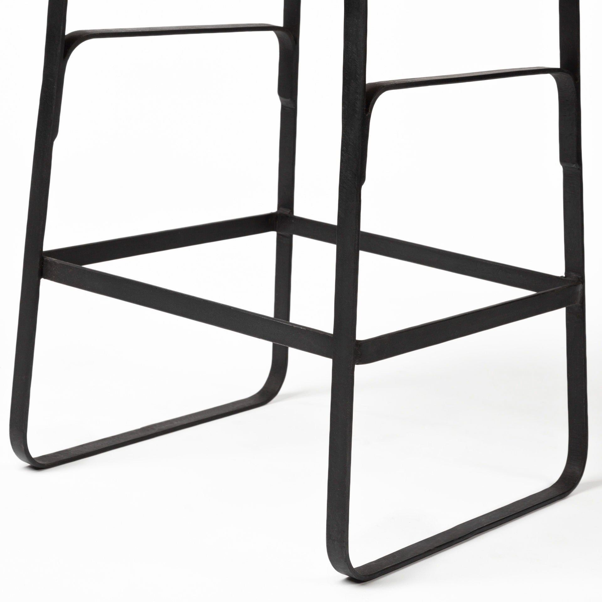 Conan 25" Seat Height Brown Wood Seat Black Metal Frame Counter Stool - Dekor Butik