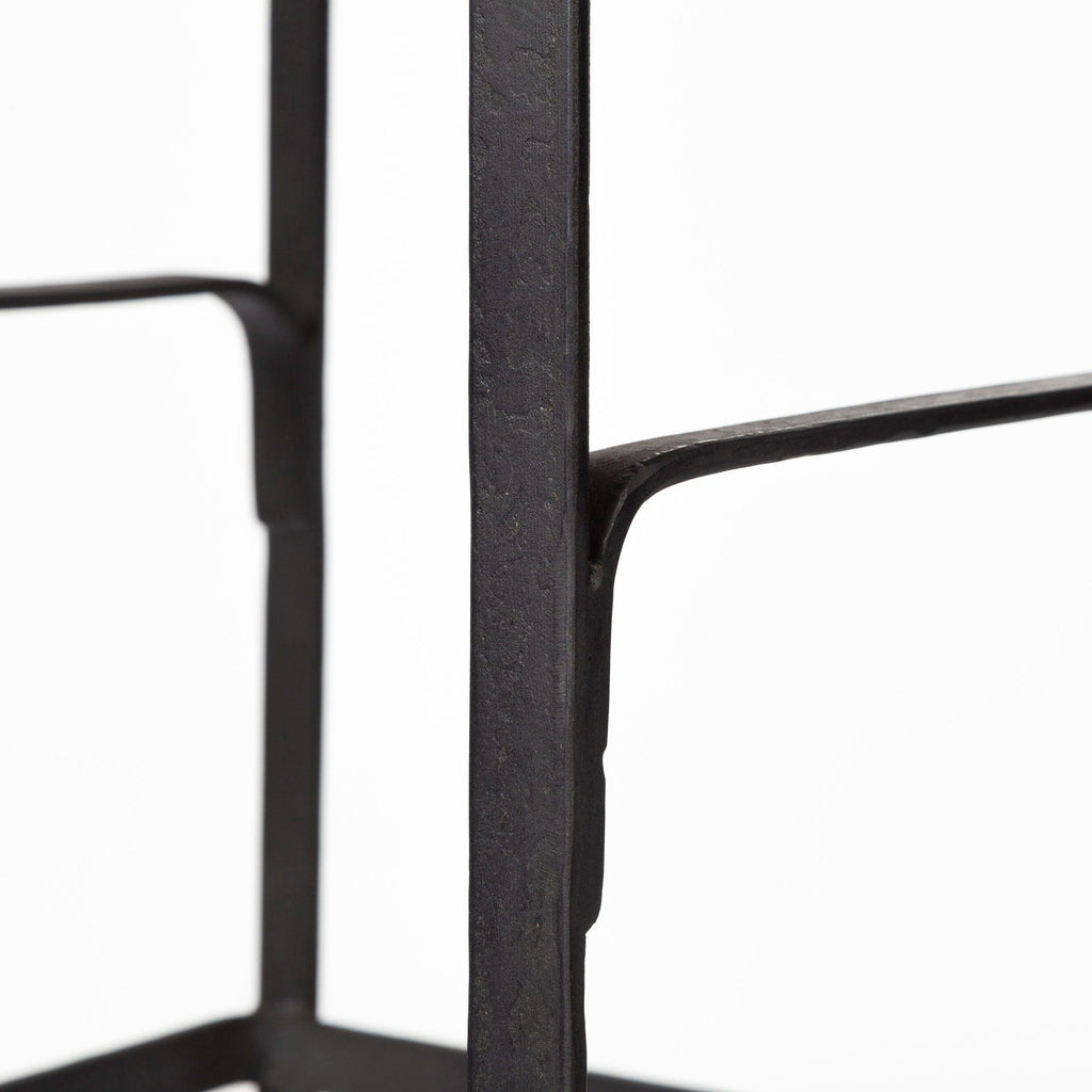 Conan 25" Seat Height Brown Wood Seat Black Metal Frame Counter Stool - Dekor Butik