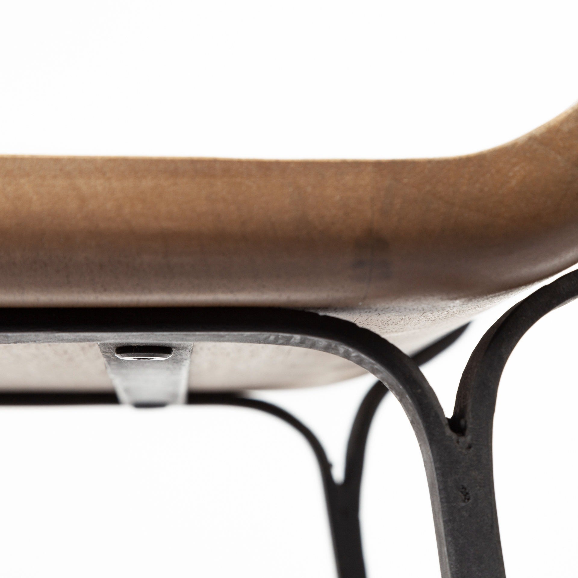 Conan 25" Seat Height Brown Wood Seat Black Metal Frame Counter Stool - Dekor Butik