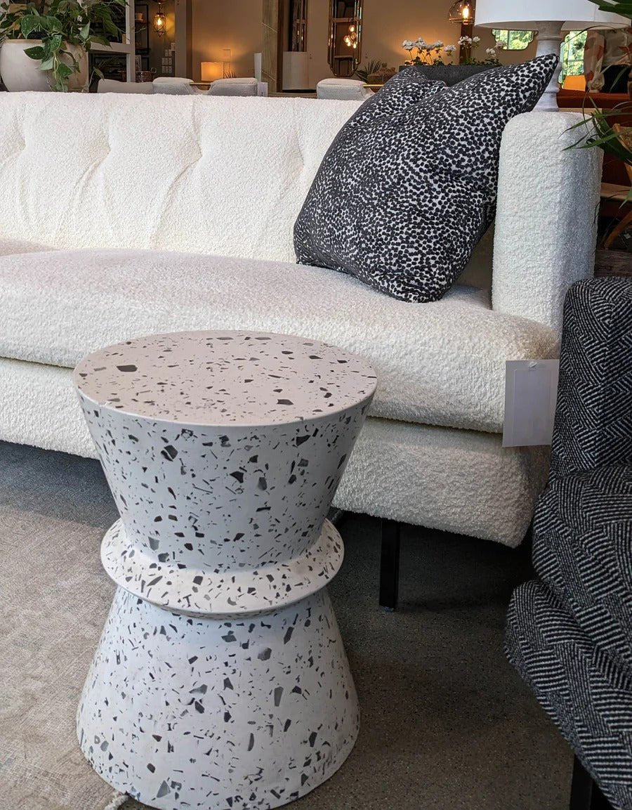 Concrete Hourglass Side Table - Terrazzo - Dekor Butik