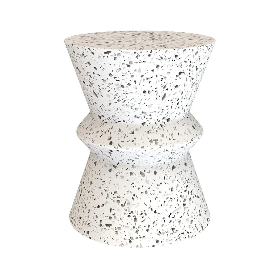 Concrete Hourglass Side Table - Terrazzo - Dekor Butik