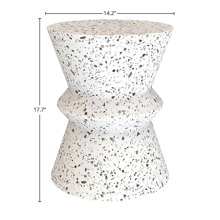 Concrete Hourglass Side Table - Terrazzo - Dekor Butik