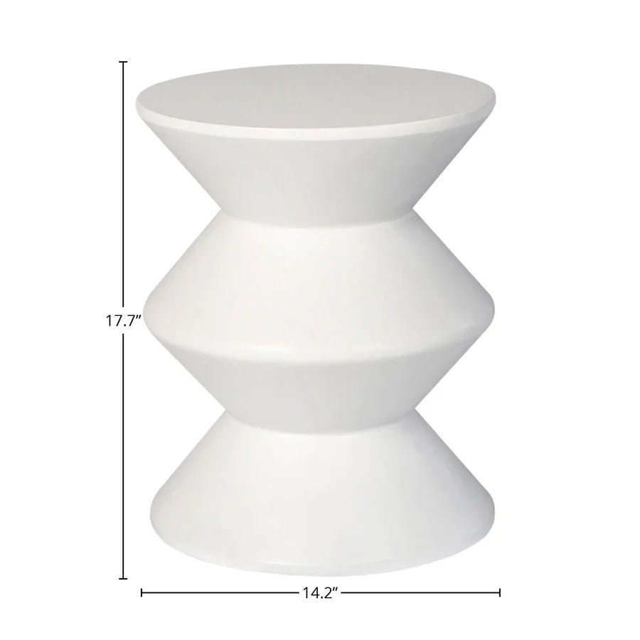Concrete Inverted Side Table - White - Dekor Butik