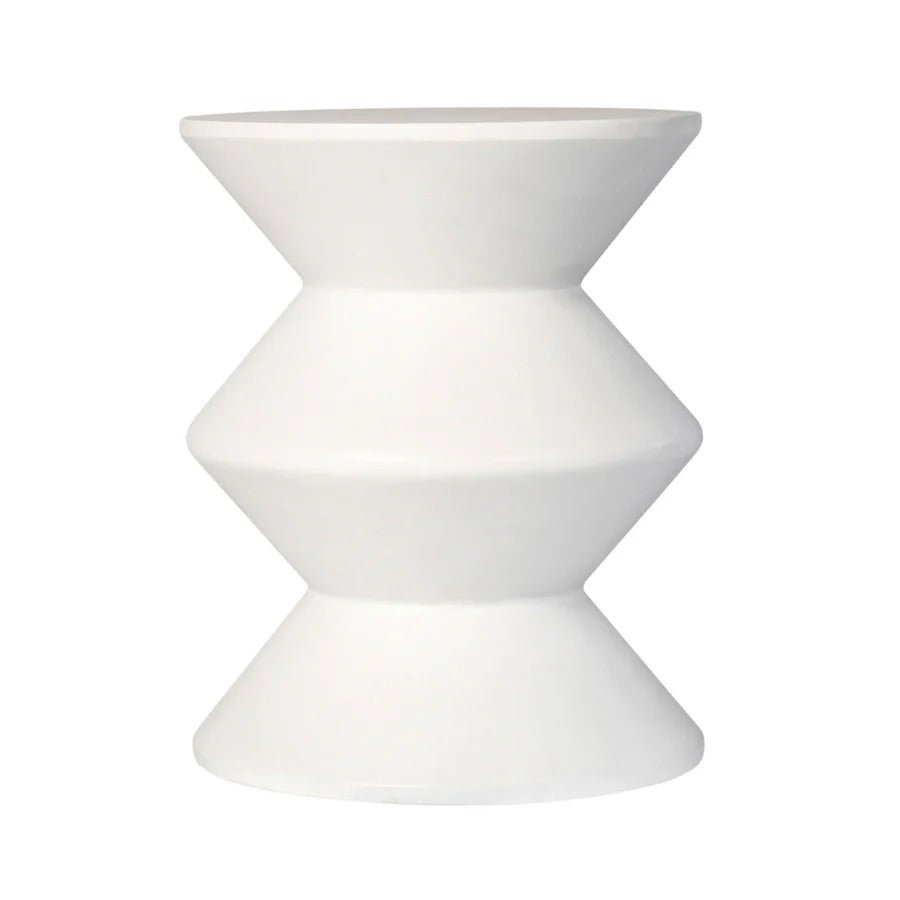 Concrete Inverted Side Table - White - Dekor Butik