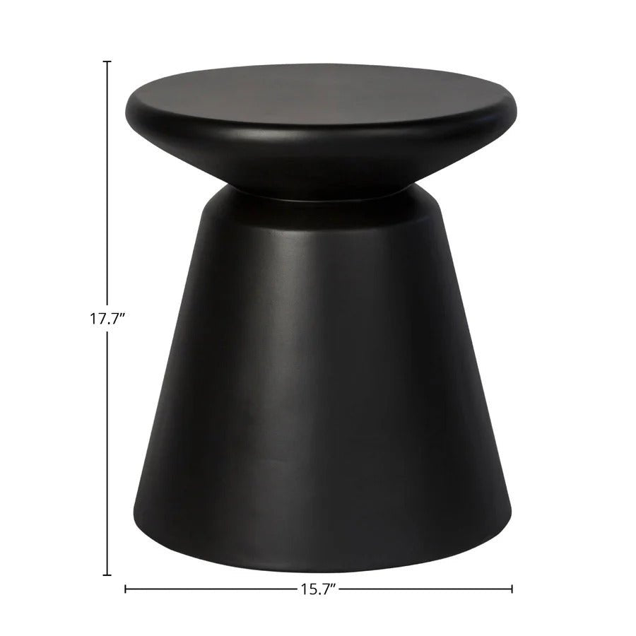 Concrete Mineral Side Table - Black - Dekor Butik