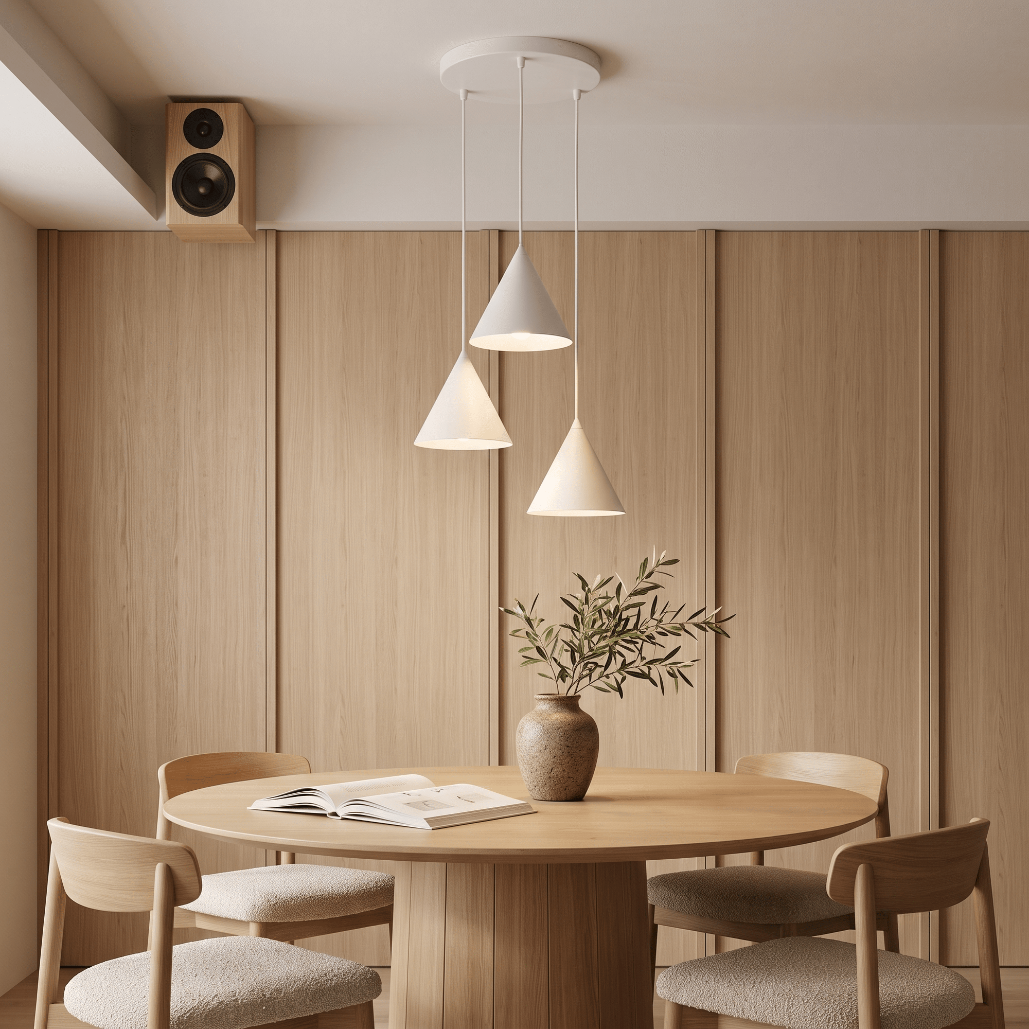 CONO 3-Light Steel Cone Pendant for Kitchen Island & Dining Table - Dekor Butik