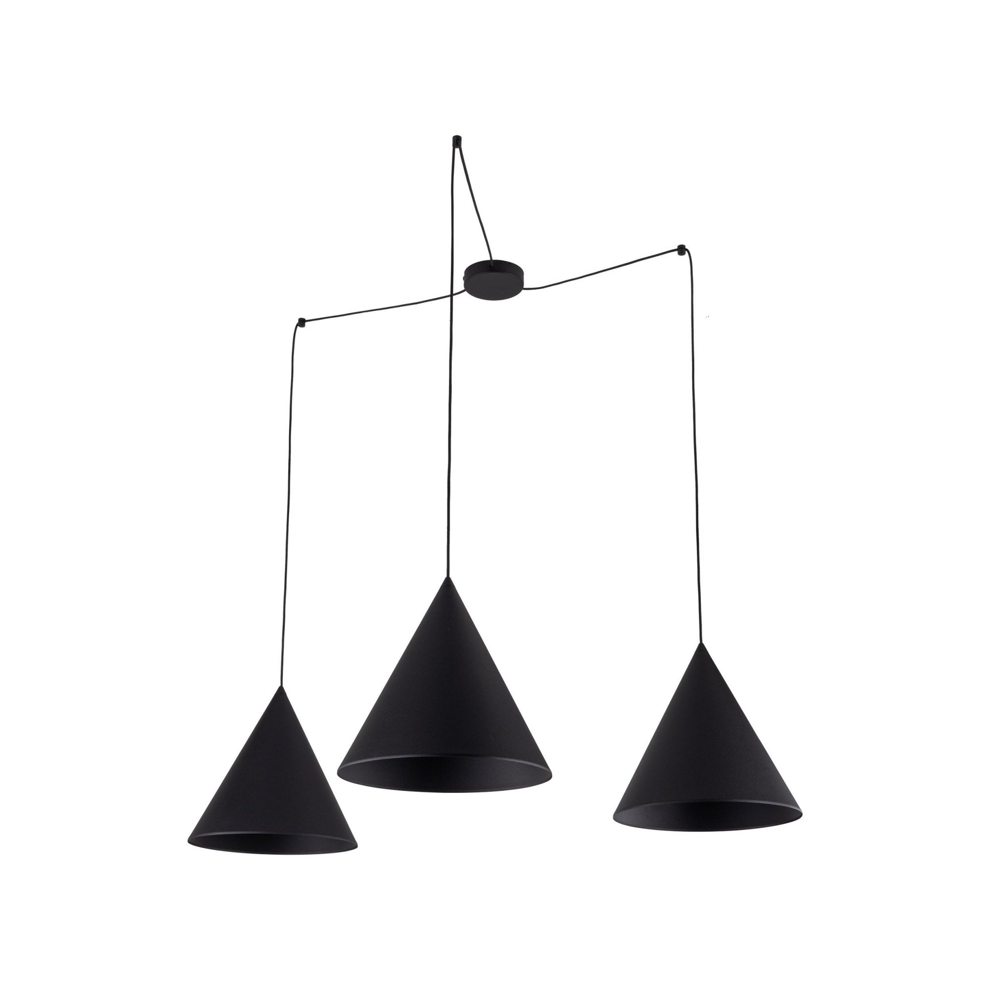 CONO Black Modern Minimalist Suspension Pendant Ceiling Light Fixture for Kitchen Island, Dining Room & Living Room (3 - Light) - Dekor Butik