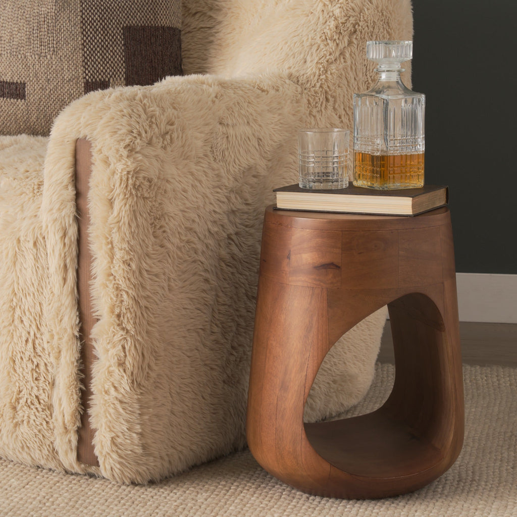 Cove Mid - Brown Sculptural Open Side Table - Dekor Butik