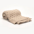 Throw BlanketsCrochet Style Taupe Knit Throw Blanket 50" x 60" - Dekor Butik