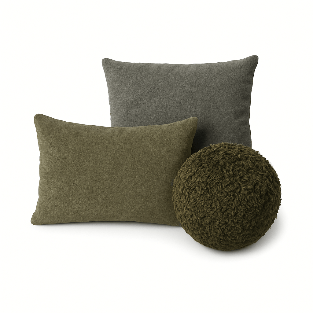 baseCrush Cushions (Set of 3) - Lichen - Dekor Butik