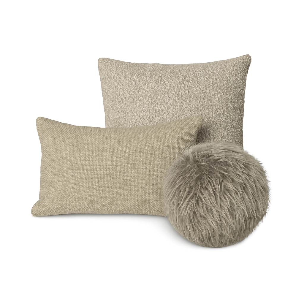 baseCrush Cushions (Set of 3) - Natural - Dekor Butik