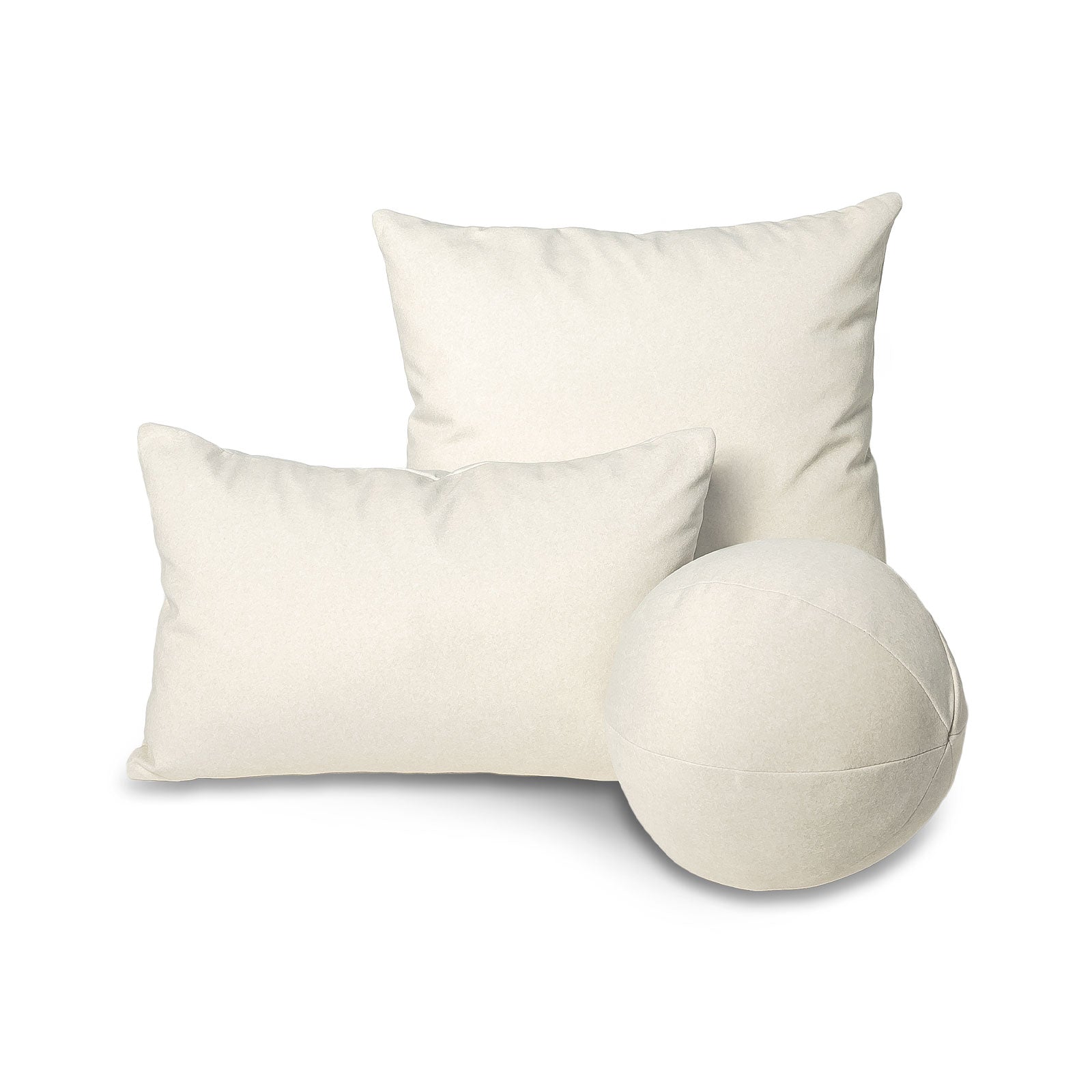 baseCrush Cushions (Set of 3) - Velvet Ecru - Dekor Butik