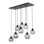 CUBUS Graphite Glass Scandinavian Pendant Light Fixture for Kitchen Island, Dining Room & Living Room (8 - Light) - Dekor Butik