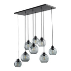 CUBUS Graphite Glass Scandinavian Pendant Light Fixture for Kitchen Island, Dining Room & Living Room (8 - Light) - Dekor Butik