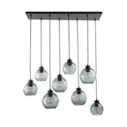 CUBUS Graphite Glass Scandinavian Pendant Light Fixture for Kitchen Island, Dining Room & Living Room (8 - Light) - Dekor Butik