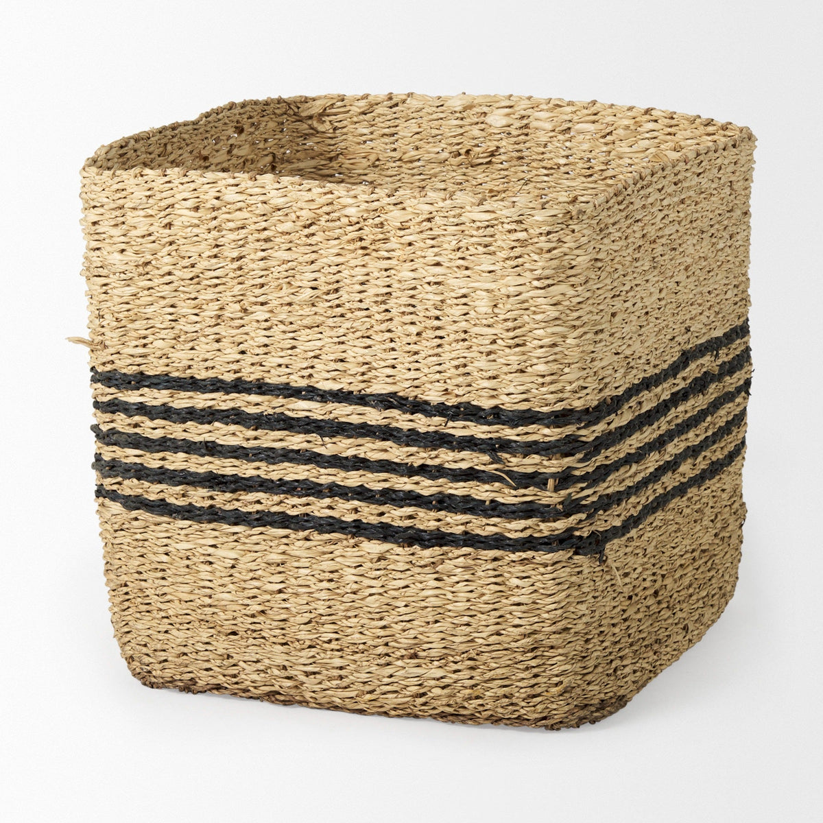 Cullen 15.7L x 15.7W x 15.7H (Set of 3) Grey Twisted Seagrass Square Basket - Dekor Butik