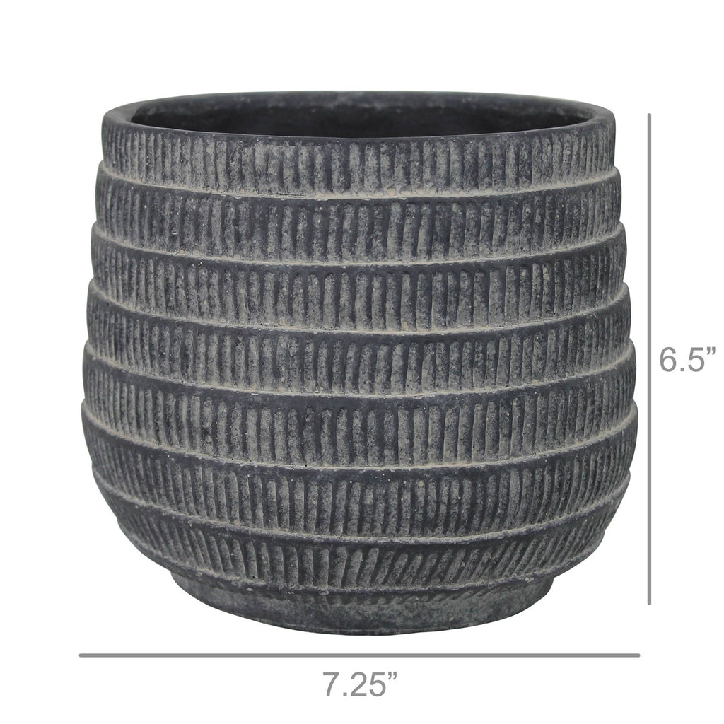DecorCyrus Cachepot, Cement, Black - Lrg - Dekor Butik