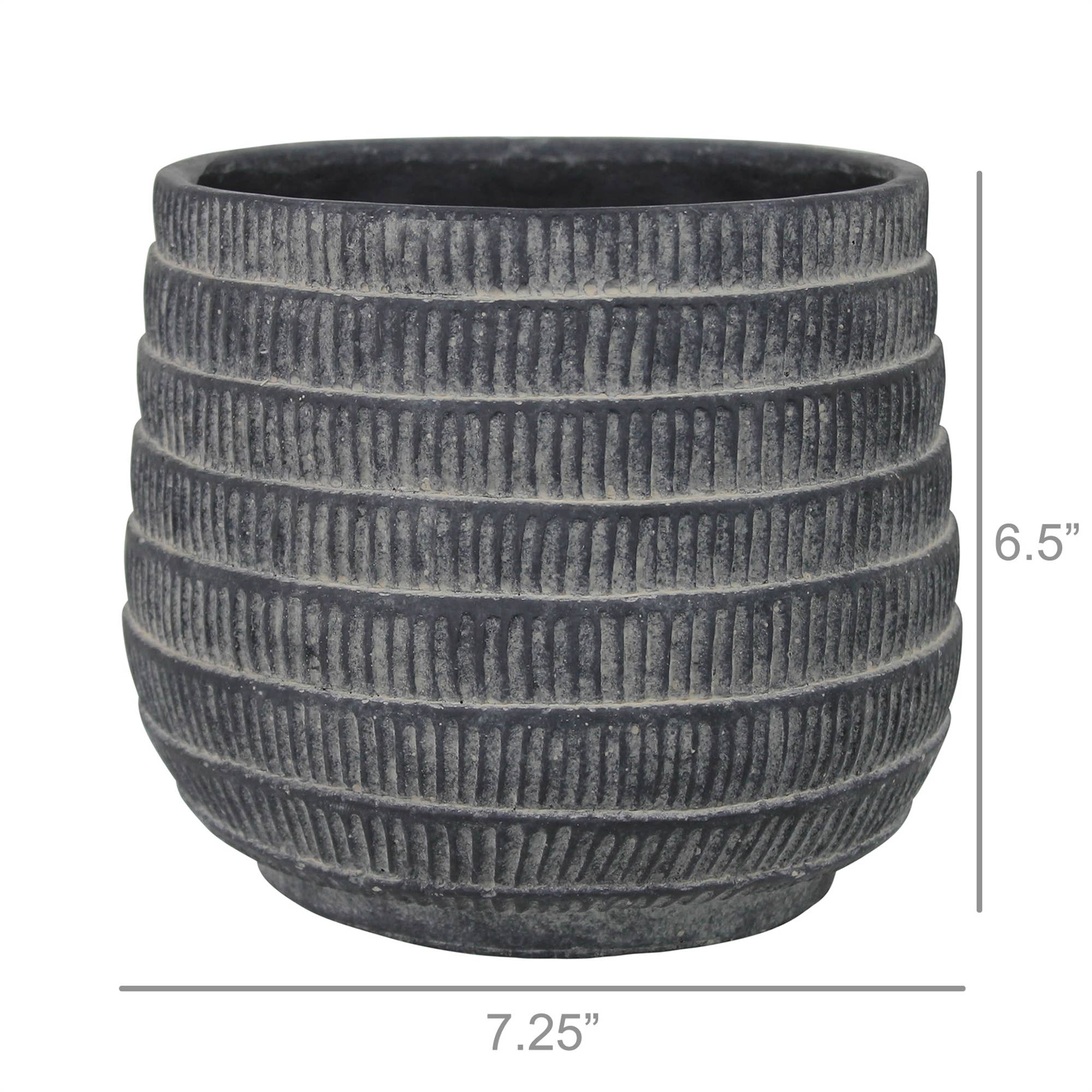 DecorCyrus Cachepot, Cement, Black - Lrg - Dekor Butik