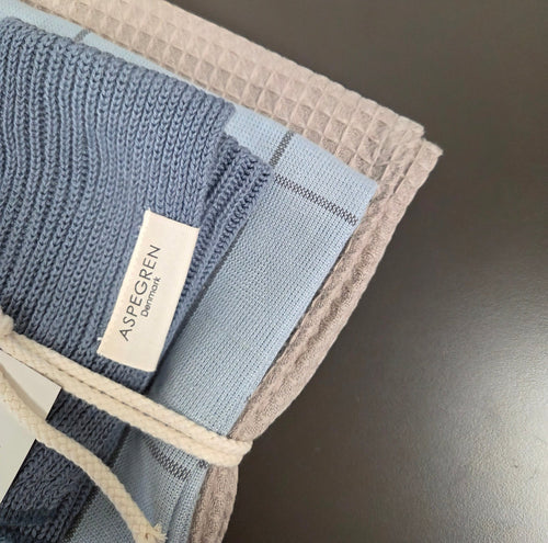 Danish Dishcloth, Tea Towel & Kitchen Towel Gift Set - Set of 3 - Blue Cheese - Dekor Butik