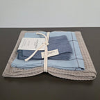 Danish Dishcloth, Tea Towel & Kitchen Towel Gift Set - Set of 3 - Blue Cheese - Dekor Butik