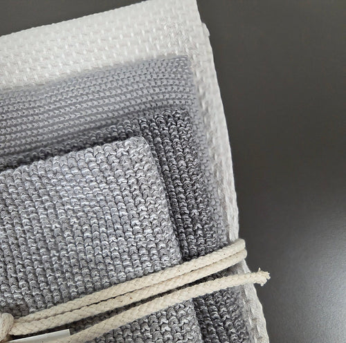Danish Dishcloth, Tea Towel & Kitchen Towel Gift Set - Set of 4 - Chia Seed - Dekor Butik