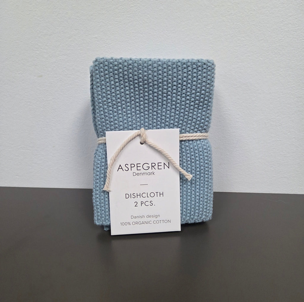 Danish Dishcloths - Organic Cotton - Set of 2 - Knitted - Skyway - Dekor Butik