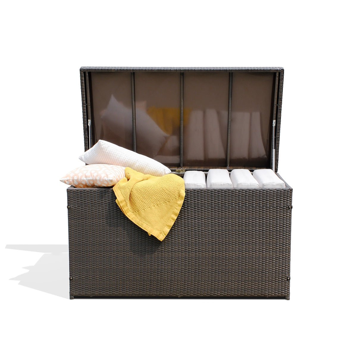Dark Brown Outdoor Wicker Storage Box - Dekor Butik