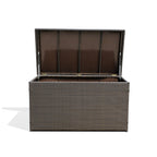 Dark Brown Outdoor Wicker Storage Box - Dekor Butik