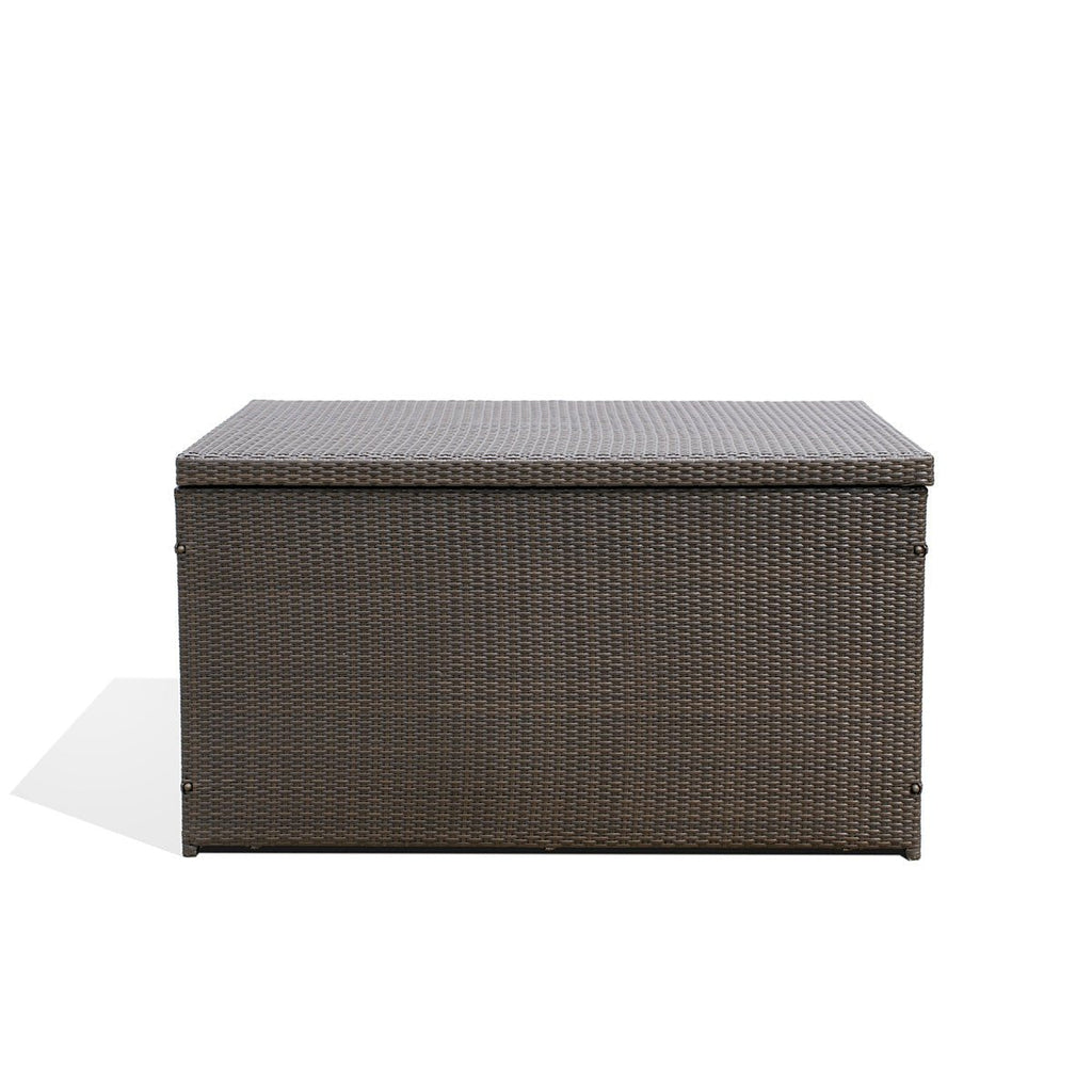 Dark Brown Outdoor Wicker Storage Box - Dekor Butik