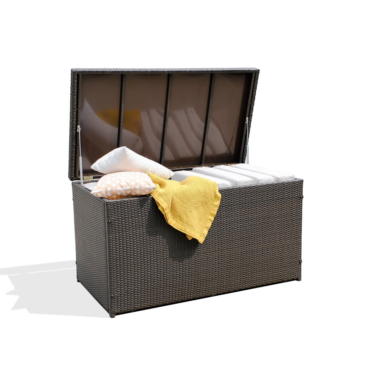Dark Brown Outdoor Wicker Storage Box - Dekor Butik
