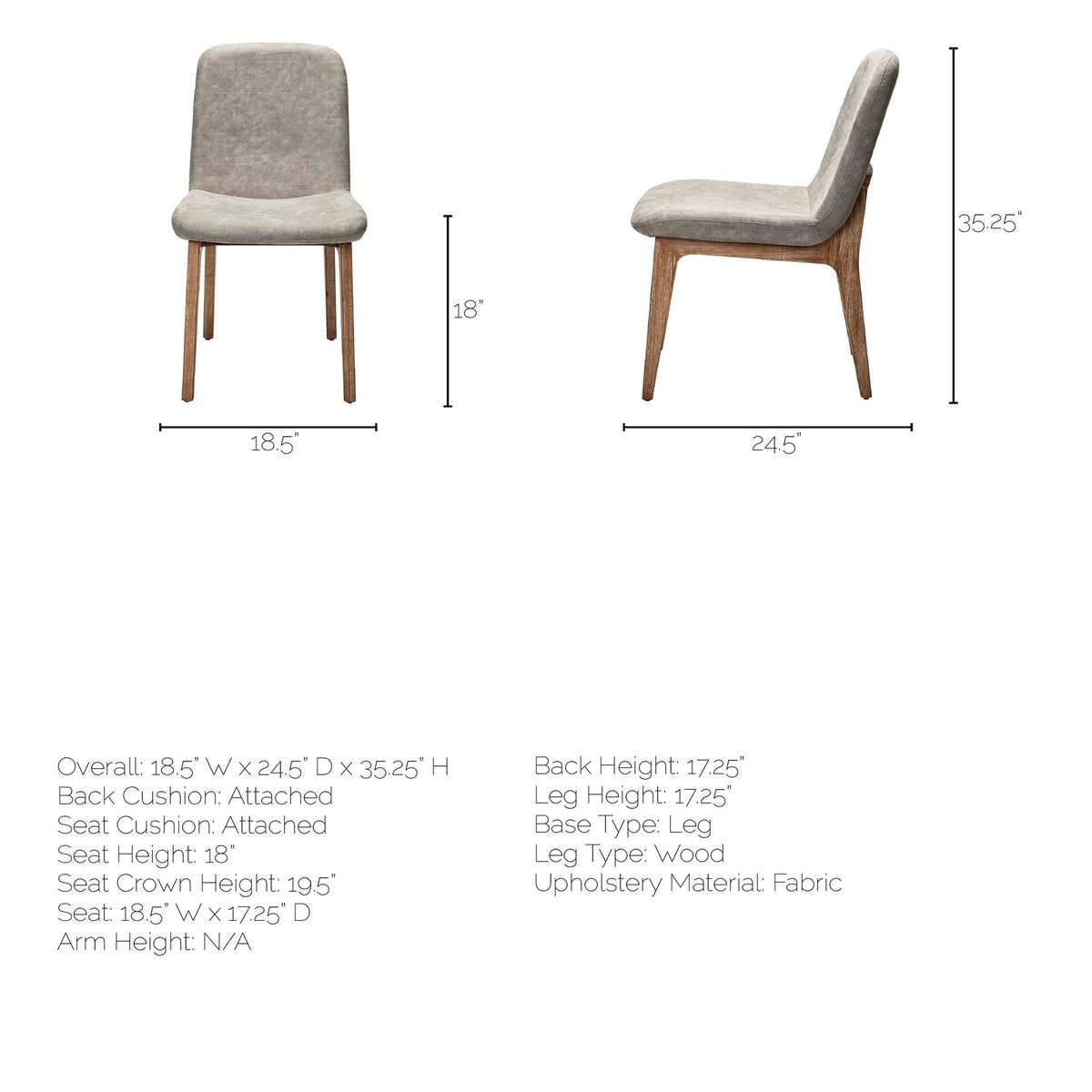 David Fabric Dining Chair - Dekor Butik