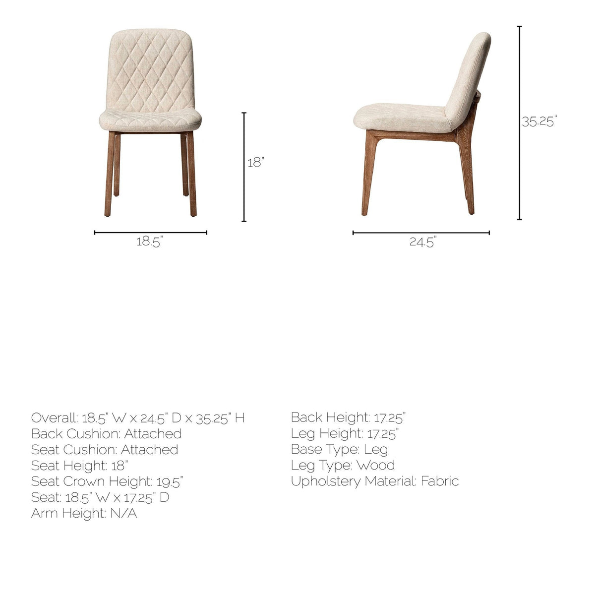 David Fabric Dining Chair - Dekor Butik