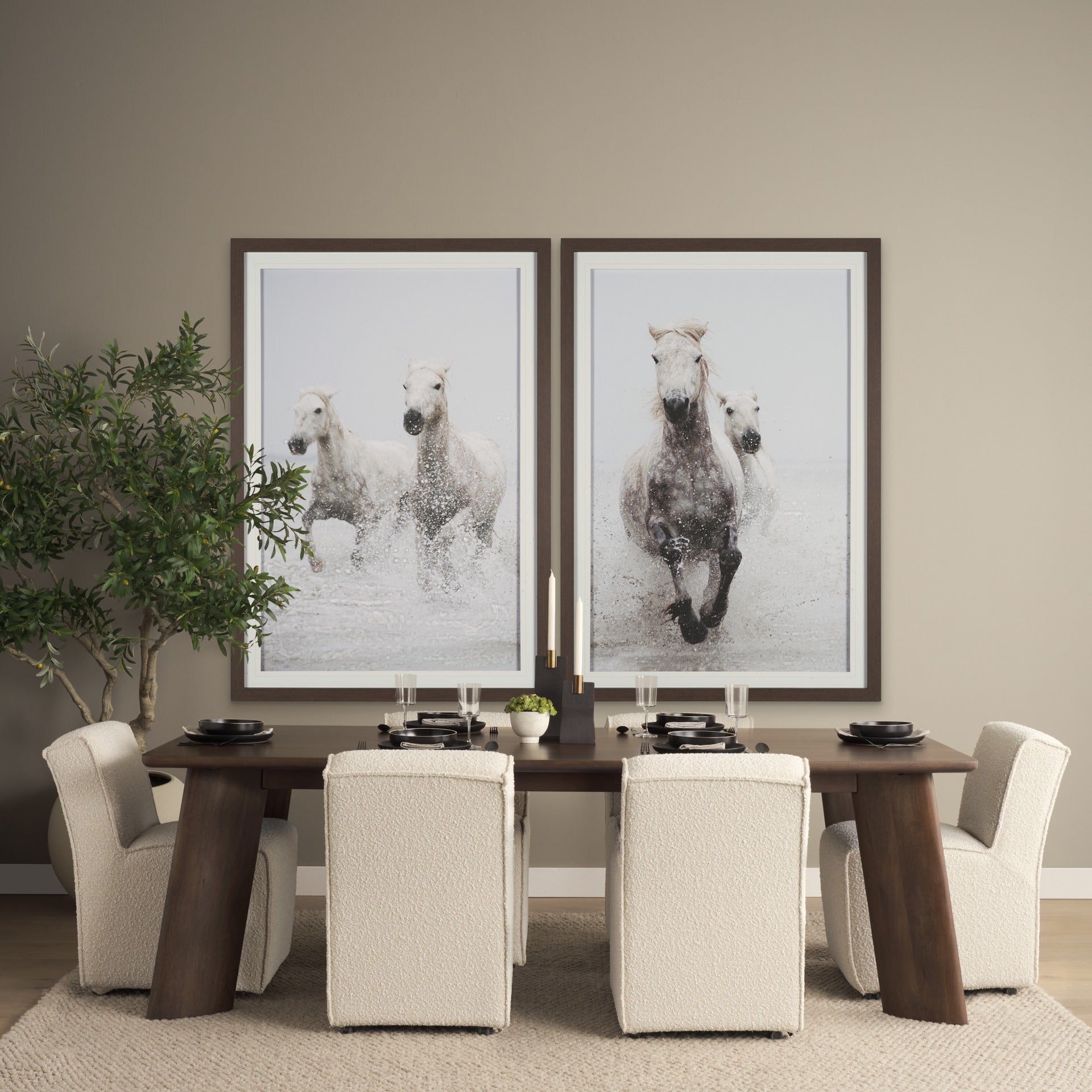 Determination Horse(Set of 2) by Irene Sucocki a Hand Embellished Framed Art Photo Print under Glass - Dekor Butik