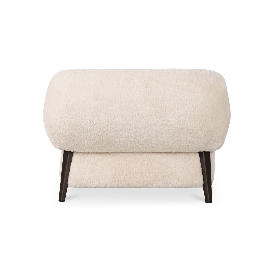 Devlin Lounge Chair Cream Faux Fur - Dekor Butik