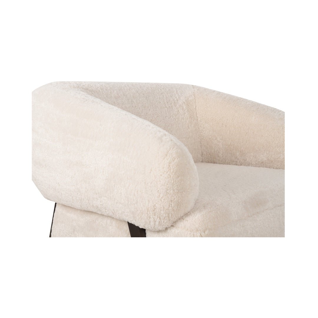 Devlin Lounge Chair Cream Faux Fur - Dekor Butik