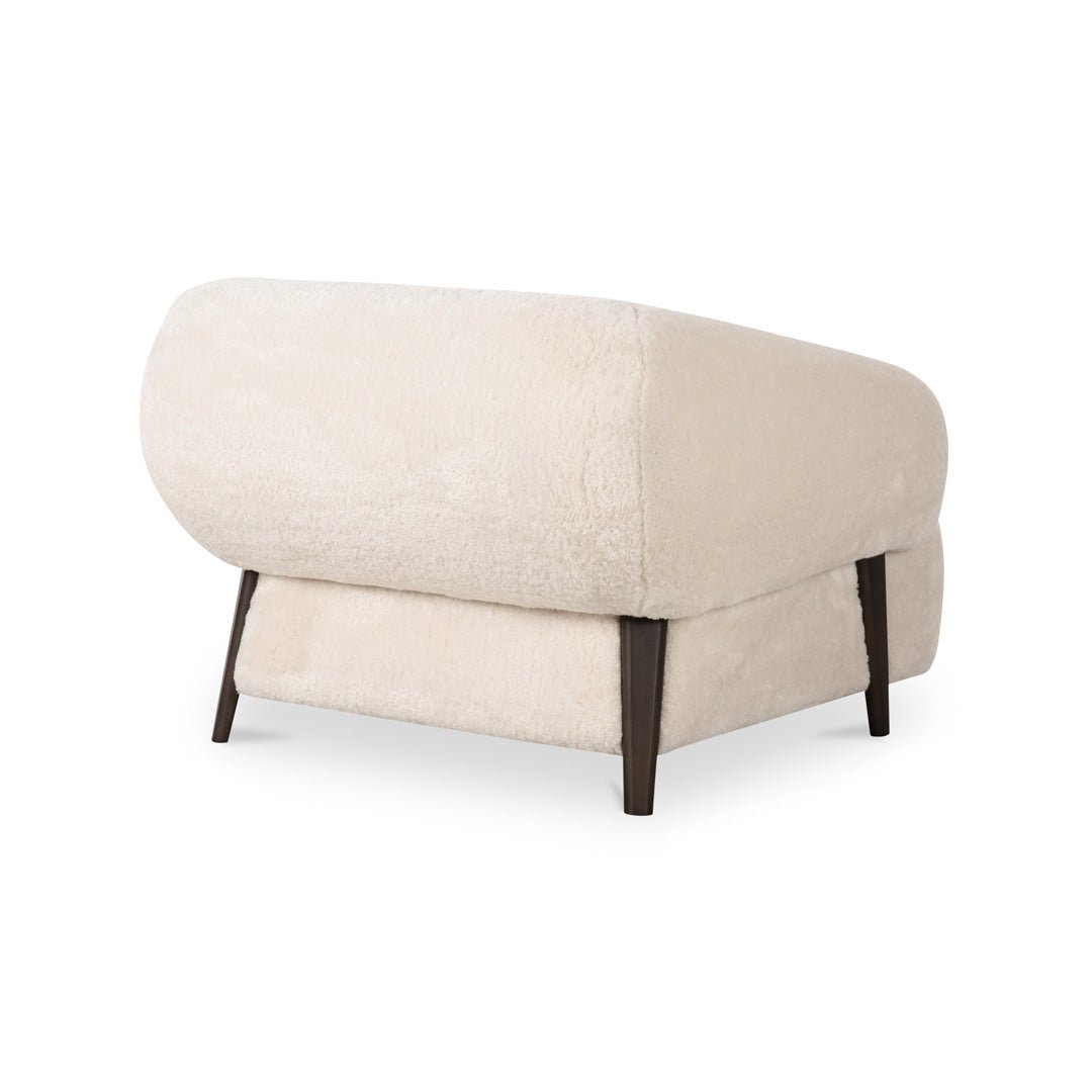 Devlin Lounge Chair Cream Faux Fur - Dekor Butik