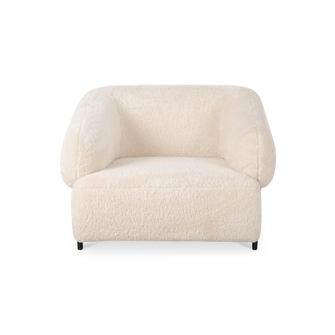 Devlin Lounge Chair Cream Faux Fur - Dekor Butik