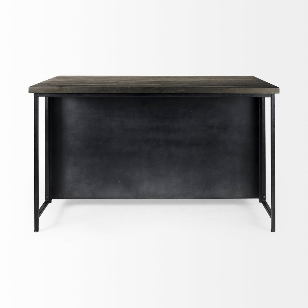 Dimitra Dark Iron with Glass Doors Kitchen Island - Dekor Butik