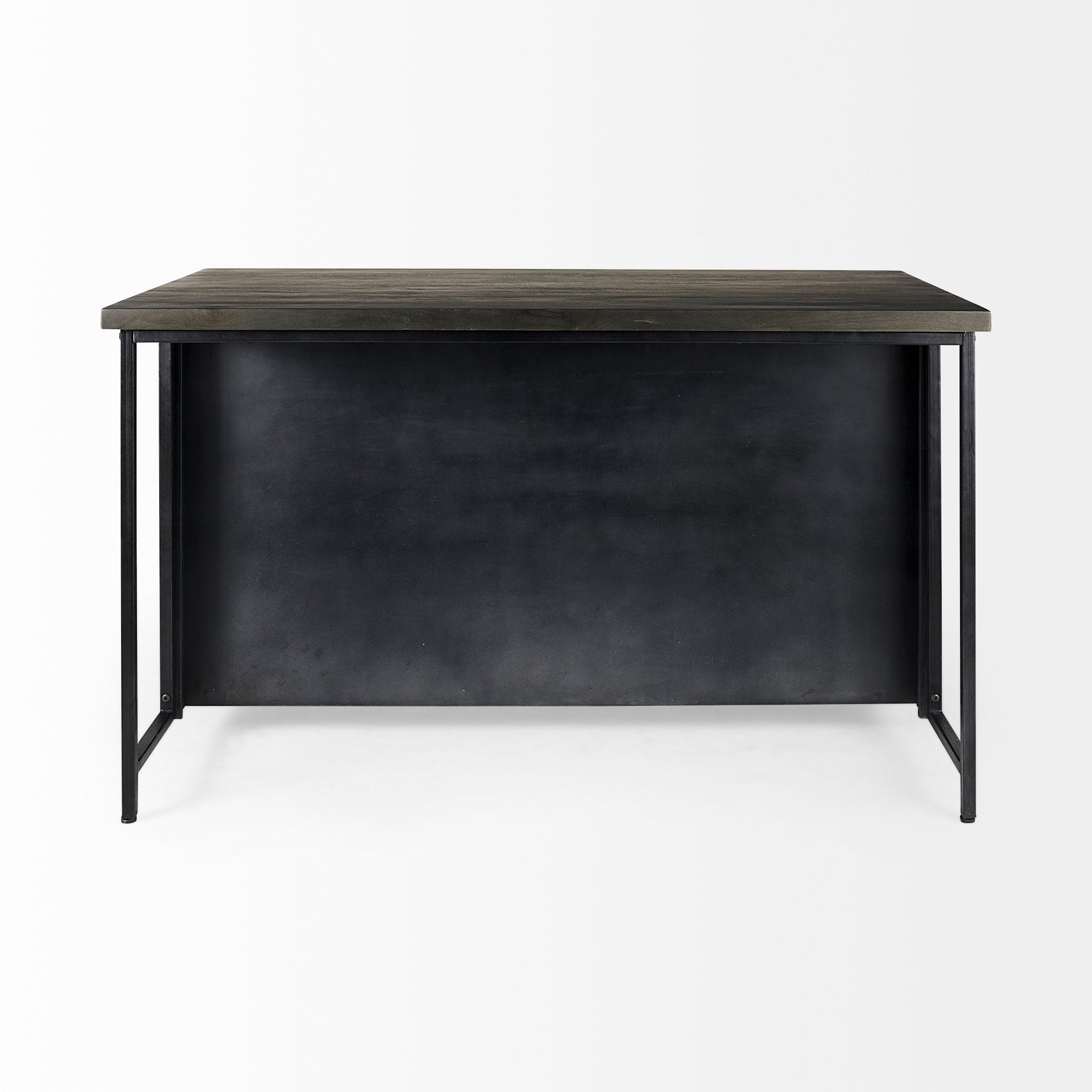 Dimitra Dark Iron with Glass Doors Kitchen Island - Dekor Butik