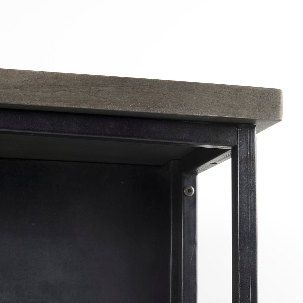 Dimitra Dark Iron with Glass Doors Kitchen Island - Dekor Butik