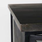 Dimitra Dark Iron with Glass Doors Kitchen Island - Dekor Butik