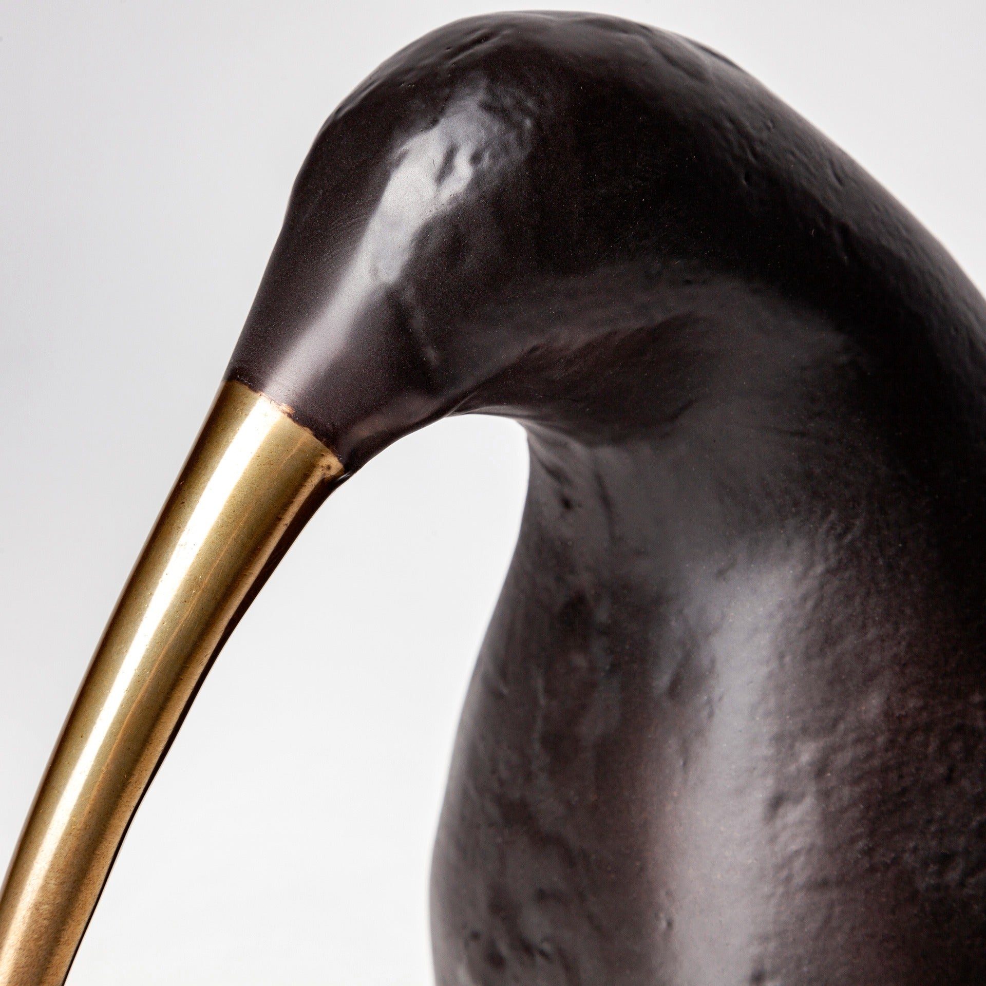 Dodo Kiwi 7L x 4W Black Cast Aluminum Mauritian Bird Sculpture - Dekor Butik