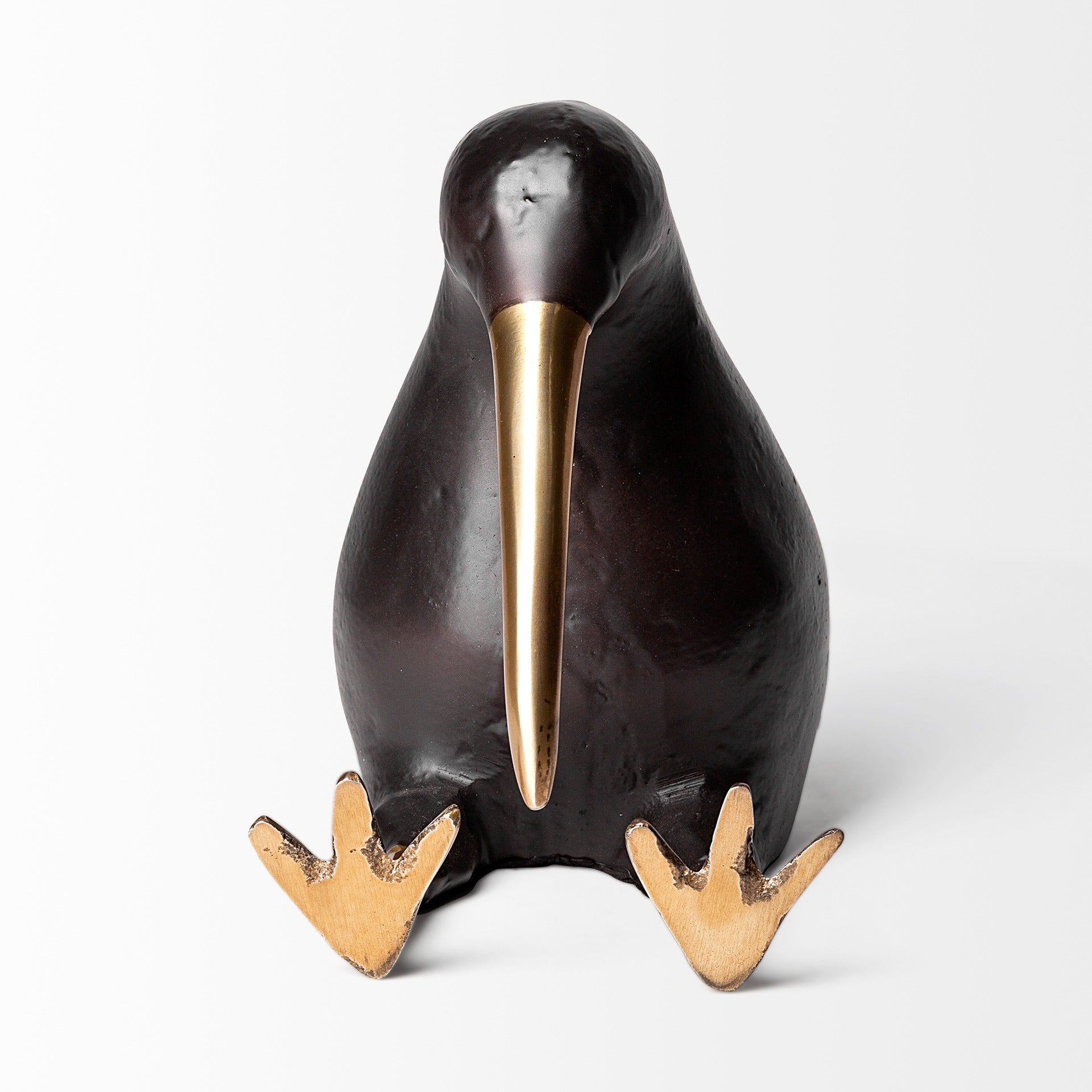 Dodo Kiwi 7L x 4W Black Cast Aluminum Mauritian Bird Sculpture - Dekor Butik